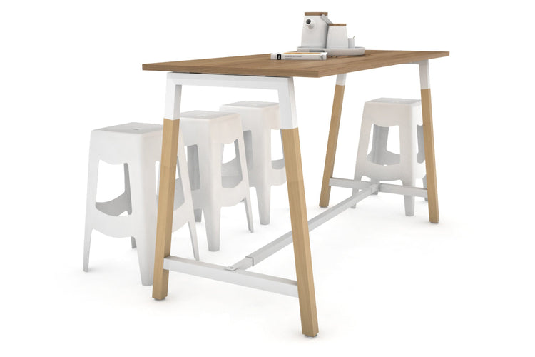 Quadro A Leg Counter Table Wood Leg Cross Beam - 925H [1600L x 700W]