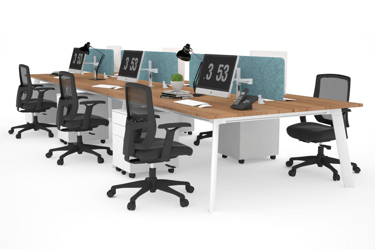 Switch - 6 Person Workstation White Frame [1800L x 800W with Cable Scallop]
