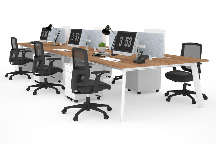 Switch - 6 Person Workstation White Frame [1800L x 800W with Cable Scallop]