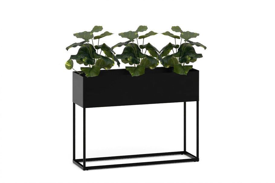 Environmental image of Artificial Taro Leaves in Black Pot - Pack of 3