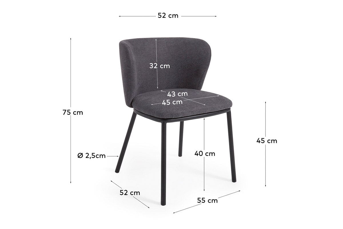 Como Cisel Chair - Chenille Fabric Como