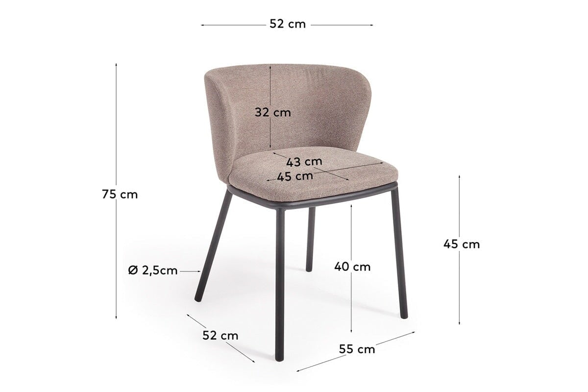 Como Cisel Chair - Chenille Fabric-beige