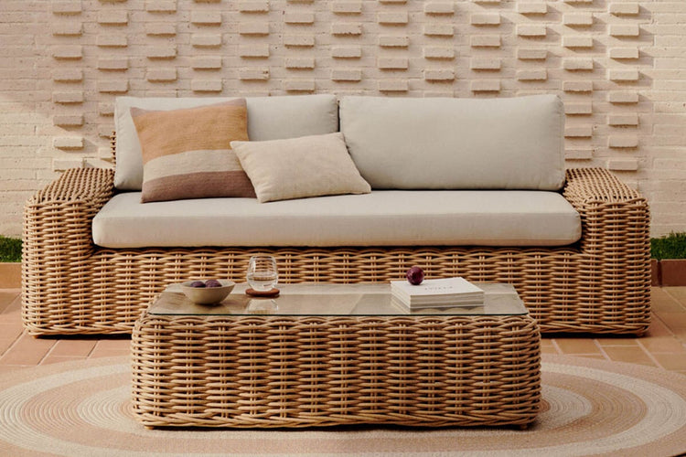 Como Portlligat 3 Seater Faux Rattan Sofa Como 