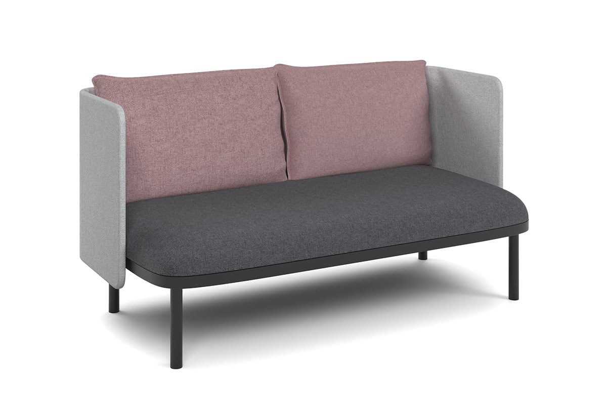 Cozy Double Seater Low Back Lounge with Cushion-pink