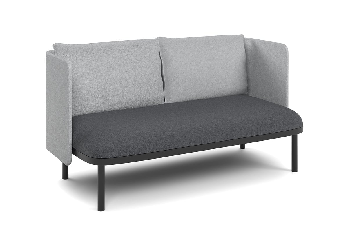 Cozy Double Seater Low Back Lounge with Cushion-light grey