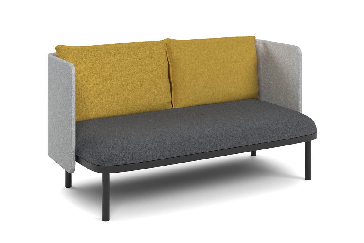 Cozy Double Seater Low Back Lounge with Cushion-yellow