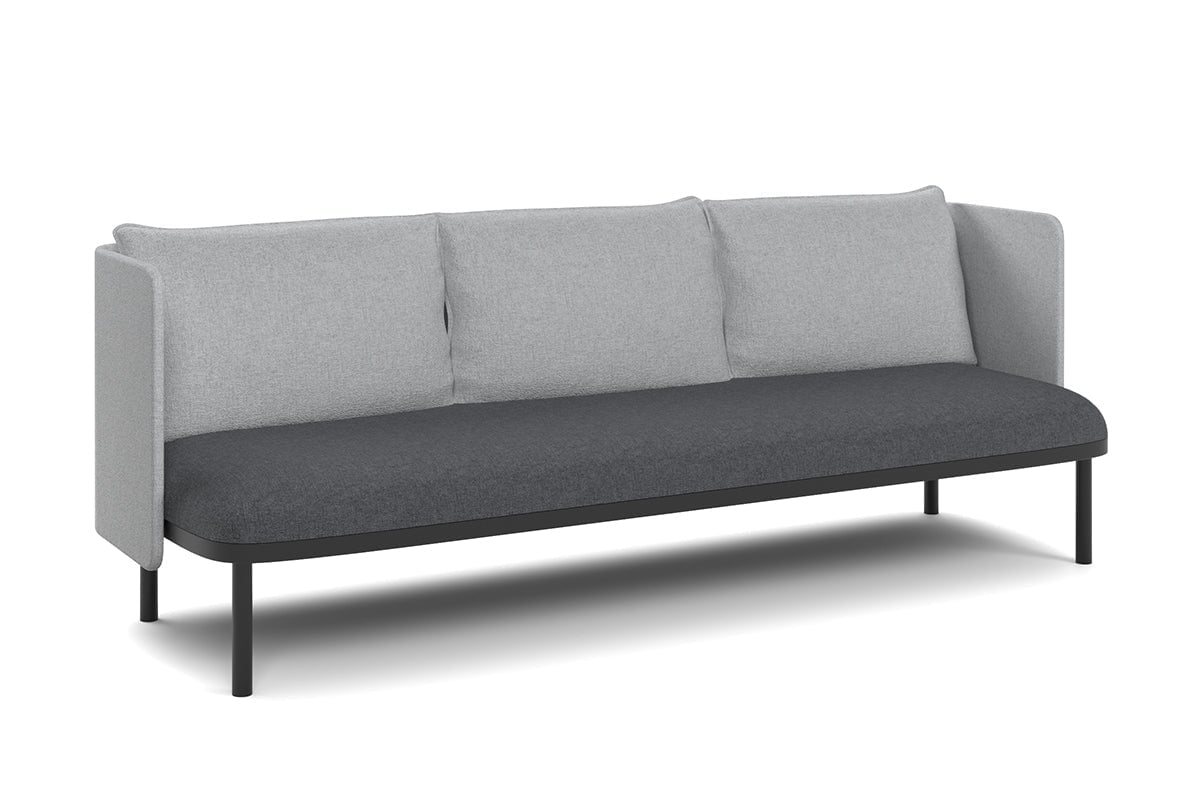 Cozy Triple Seater Low Back Lounge with Cushion-light grey
