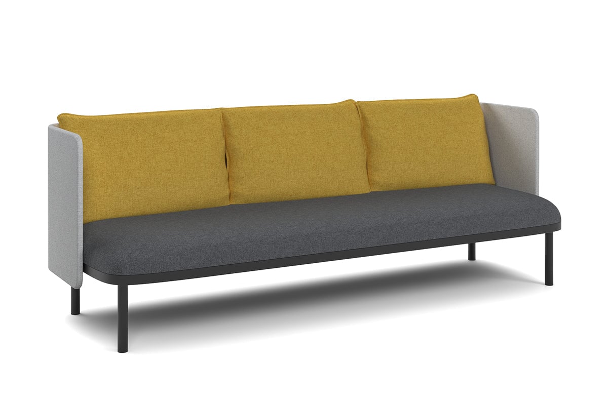 Cozy Triple Seater Low Back Lounge with Cushion-yellow