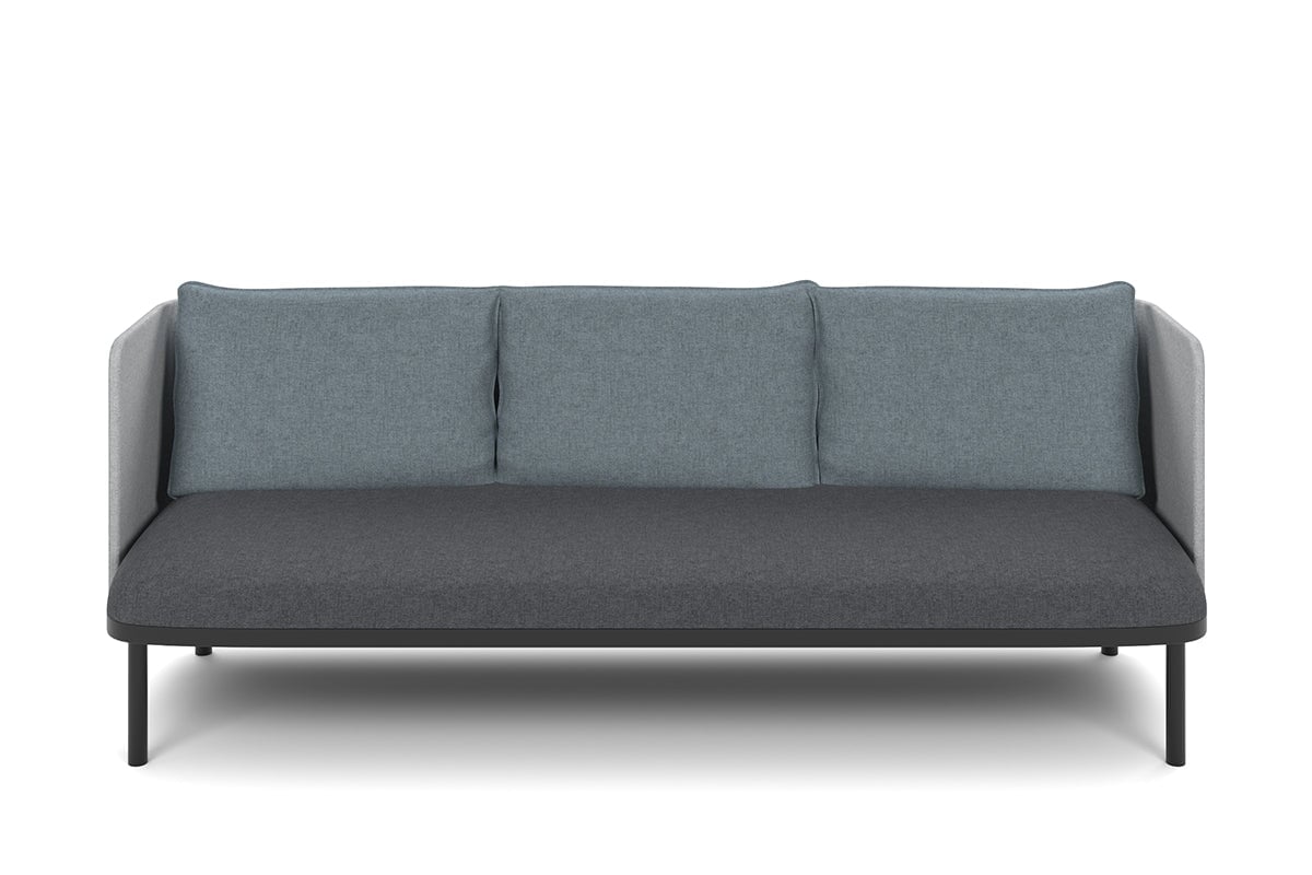 Cozy Triple Seater Low Back Lounge with Cushion-yellow