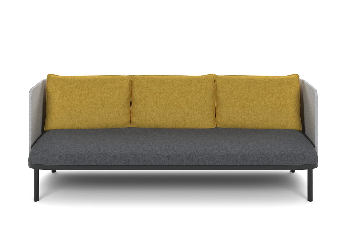 Cozy Triple Seater Low Back Lounge with Cushion-yellow