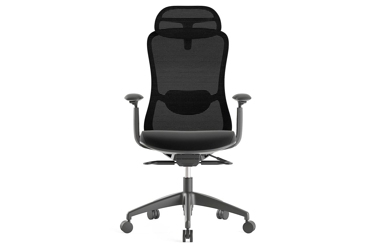 Falcon 2.0 Ergonomic Mesh Office Chair with Headrest-light grey