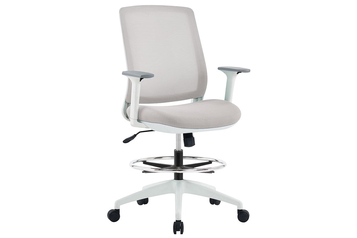 Finch Ergonomic Mesh Drafting Chair Jasonl light grey height adjustable arms 