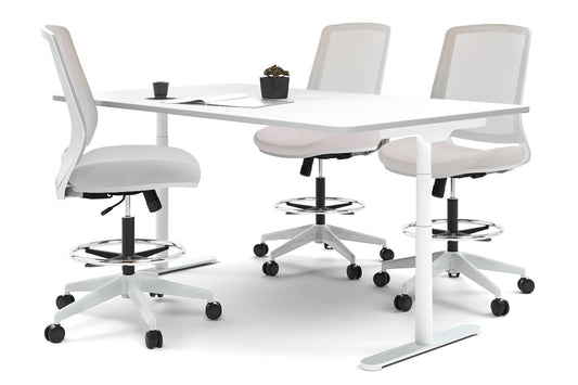 Flexi Premium Sit Stand Meeting Table Jasonl white leg white 