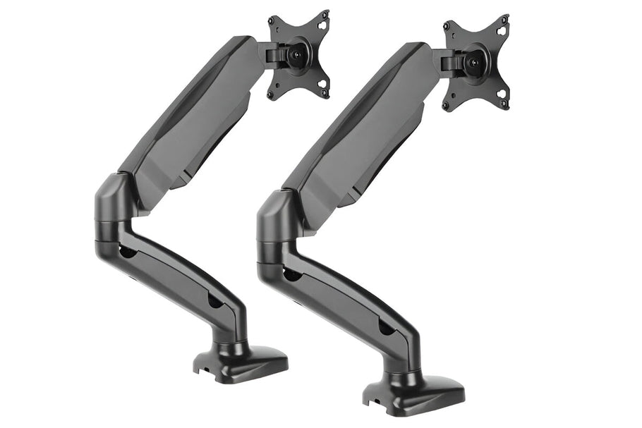 Environmental image of Interactive Dual Single Monitor Arm Black - Pear Shaped