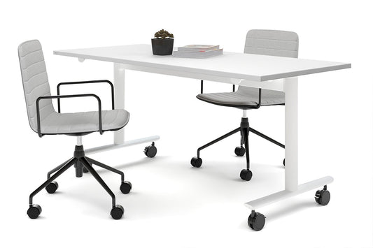 Jasonl Flip Top/Folding Mobile Meeting Room Table - Solana [1200L x 700W] Jasonl white leg white none