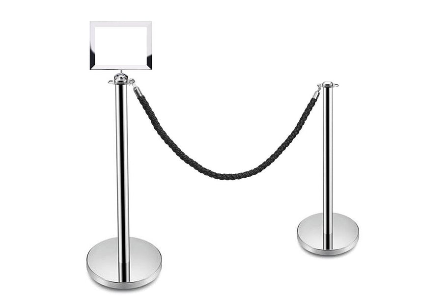 Environmental image of JasonL Rope Barrier Bollard - Silver Set of 2