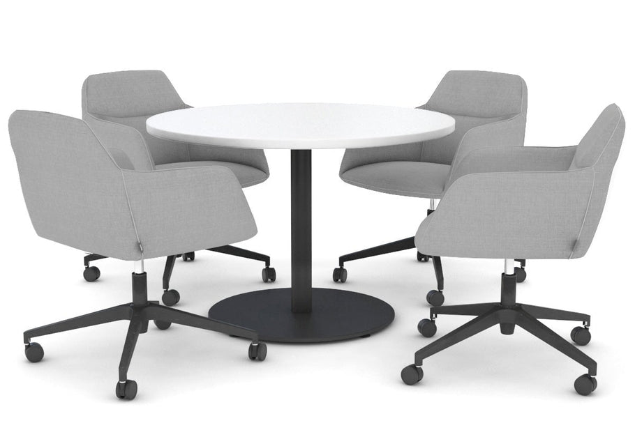 Environmental image of McDuck Arm Chair - Black Swivel Base