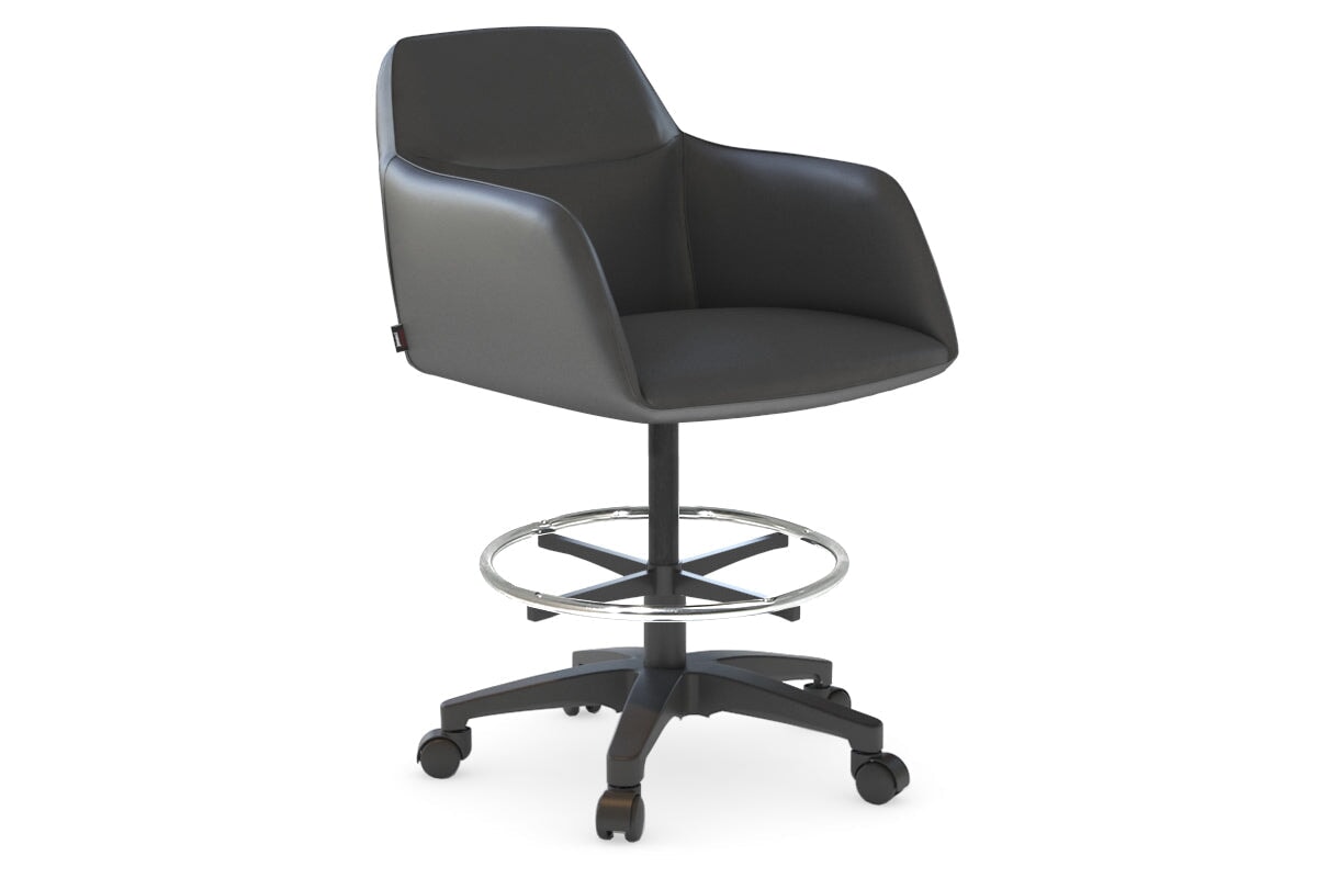 Mcduck Drafting Office Chair - Swivel and Tilt Jasonl PU black