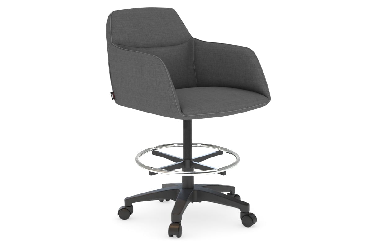 Mcduck Drafting Office Chair - Swivel and Tilt Jasonl fabric dark grey
