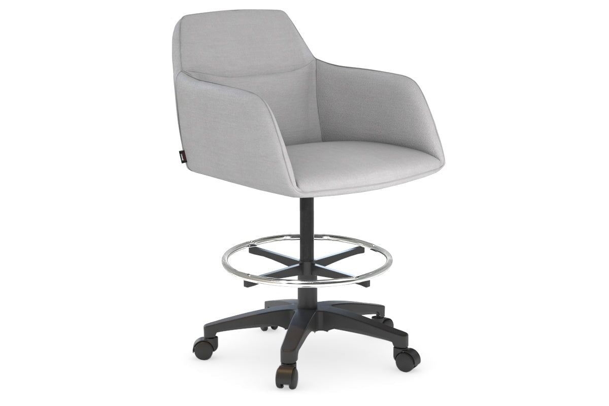 Mcduck Drafting Office Chair - Swivel and Tilt Jasonl fabric light grey