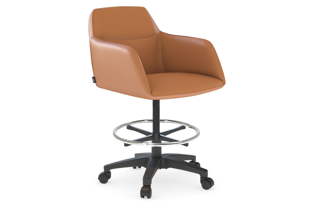 Mcduck Drafting Office Chair - Swivel and Tilt Jasonl PU brown