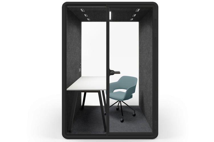 Nest Room Booth with Quadro A Table [Echo Panel] Jasonl black dark grey blue