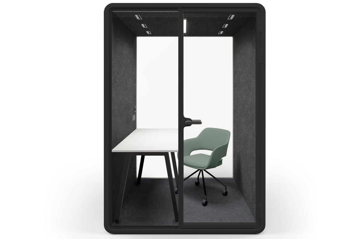 Nest Room Booth with Quadro A Table [Echo Panel] Jasonl black dark grey green