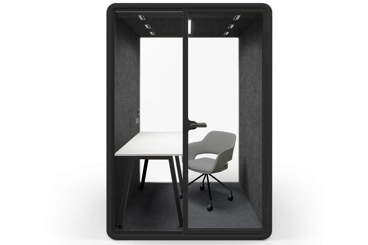 Nest Room Booth with Quadro A Table [Echo Panel] Jasonl black dark grey grey