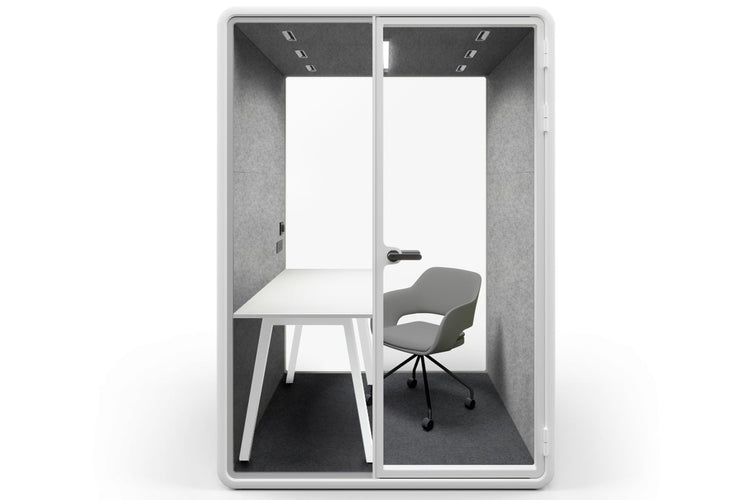 Nest Room Booth with Quadro A Table [Echo Panel] Jasonl white light grey grey