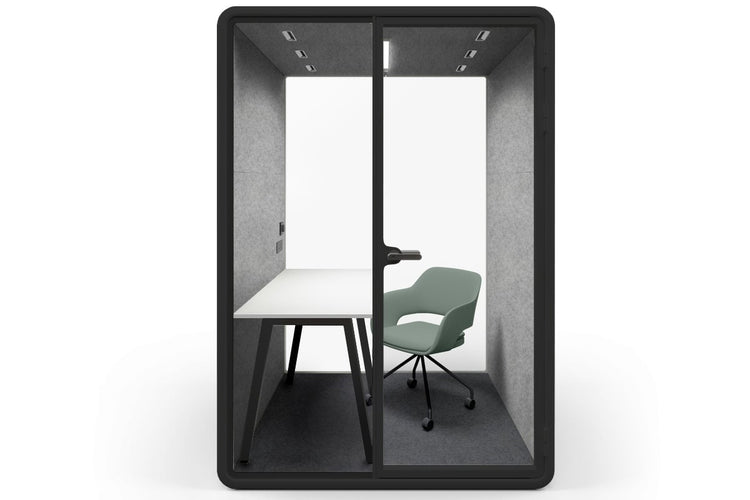 Nest Room Booth with Quadro A Table [Echo Panel] Jasonl black light grey green