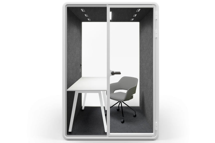 Nest Room Booth with Quadro A Table [Echo Panel] Jasonl white dark grey grey