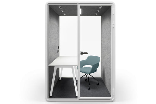 Nest Room Booth with Quadro A Table [Echo Panel] Jasonl white light grey blue