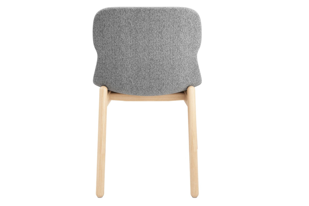 Sammy Fabric Chair - Wooden Base-dark grey
