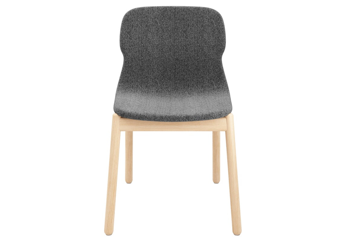 Sammy Fabric Chair - Wooden Base-dark grey