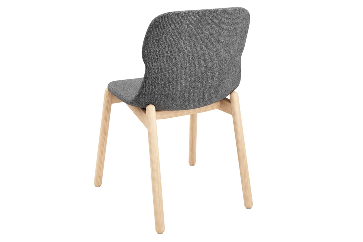 Sammy Fabric Chair - Wooden Base-dark grey