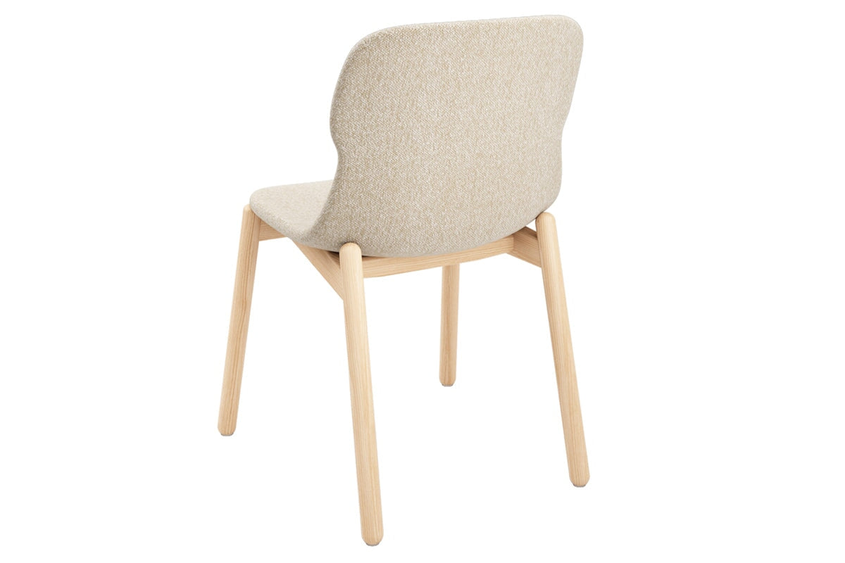 Sammy Fabric Chair - Wooden Base-dark grey