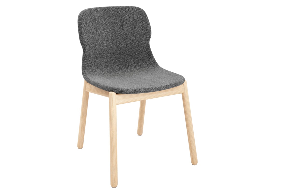 Sammy Fabric Chair - Wooden Base Jasonl dark grey