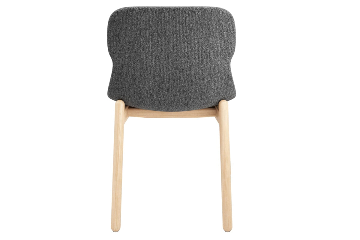 Sammy Fabric Chair - Wooden Base-dark grey