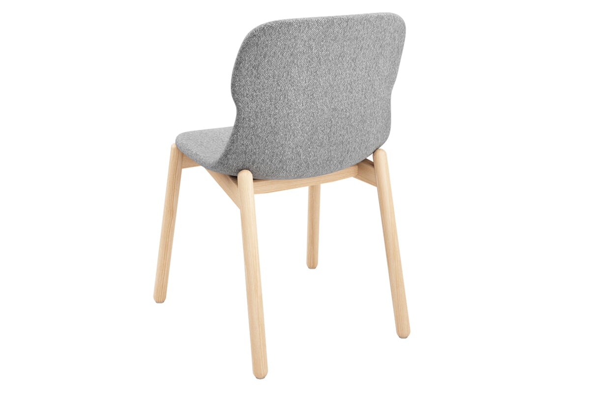 Sammy Fabric Chair - Wooden Base-dark grey