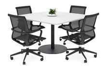  - Sapphire Rectangle Boardroom Table - Disc Base with Rounded Corners [1100L x 1100W with Rounded Corners] - 1
