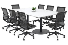  - Sapphire Rectangle Boardroom Table - Disc Base with Rounded Corners [1800L x 1100W] - 1
