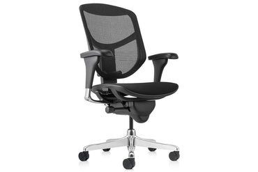 Smile and Enjoy Executive Office Chair - Medium Back with Fabric Seat Jasonl black