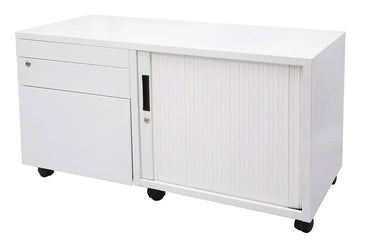 Sonic Mobile Caddy RHS with Tambour & Filing Drawers Sonic white caddy none