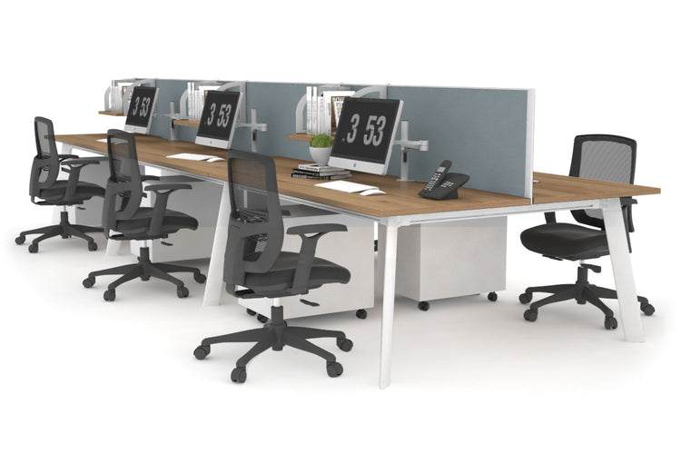 Switch - 6 Person Workstation White Frame [1800L x 800W with Cable Scallop] Jasonl salvage oak cool grey (500H x 1800W) 