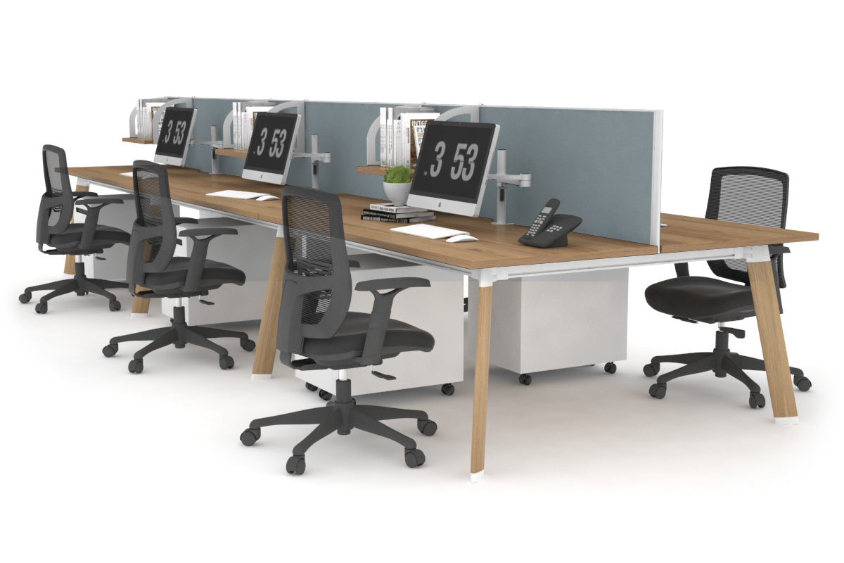 Switch - 6 Person Workstation Wood Imprint Frame [1800L x 800W with Cable Scallop] Jasonl salvage oak cool grey (500H x 1800W) 