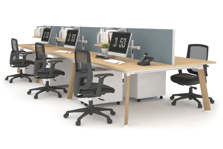 Switch - 6 Person Workstation Wood Imprint Frame [1800L x 800W with Cable Scallop] Jasonl maple cool grey (500H x 1800W) 