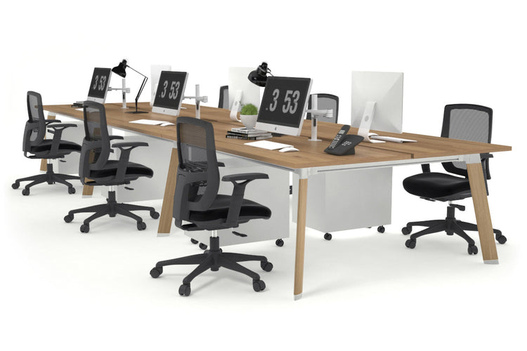 Switch - 6 Person Workstation Wood Imprint Frame [1800L x 800W with Cable Scallop] Jasonl salvage oak none 