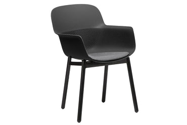 Tommy Tub Plastic Chair - 4 Leg Jasonl black with pad