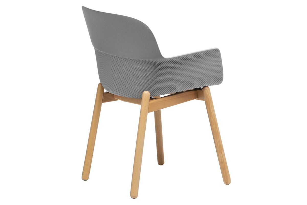 Tommy Tub Plastic Chair - Wooden Leg Jasonl