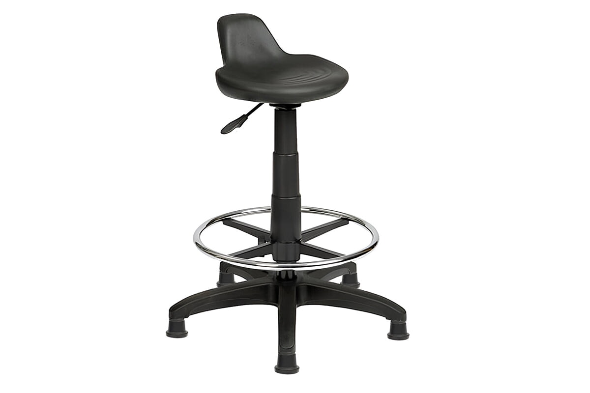 Uplifting Sit Stand Drafting Stool with Lip Uplifting black glides